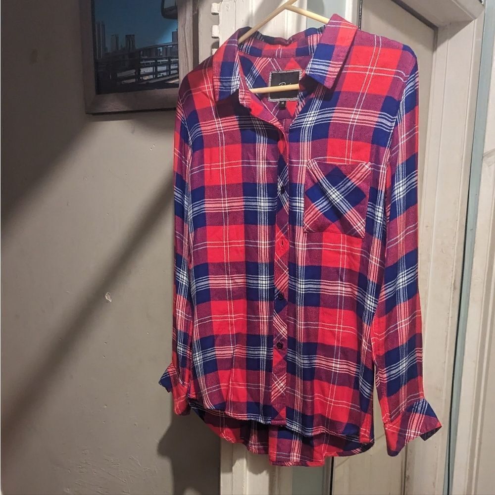 Rails Hunter Plaid Red & Blue Button-Up Shirt Size XS